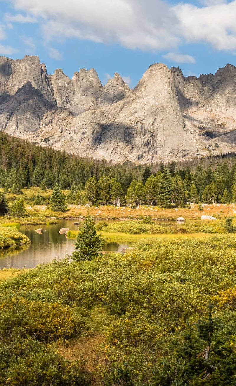 Person hiking in mountains