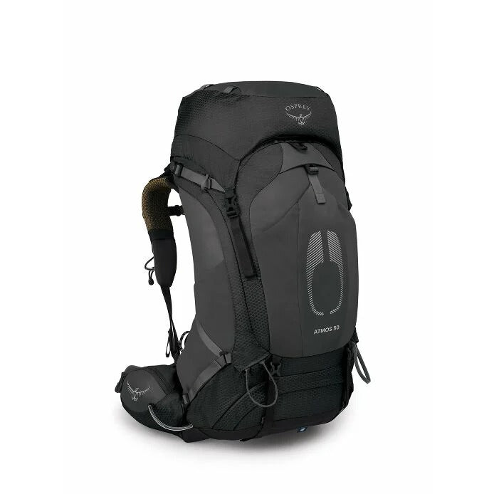 Black Osprey backpack on a white background