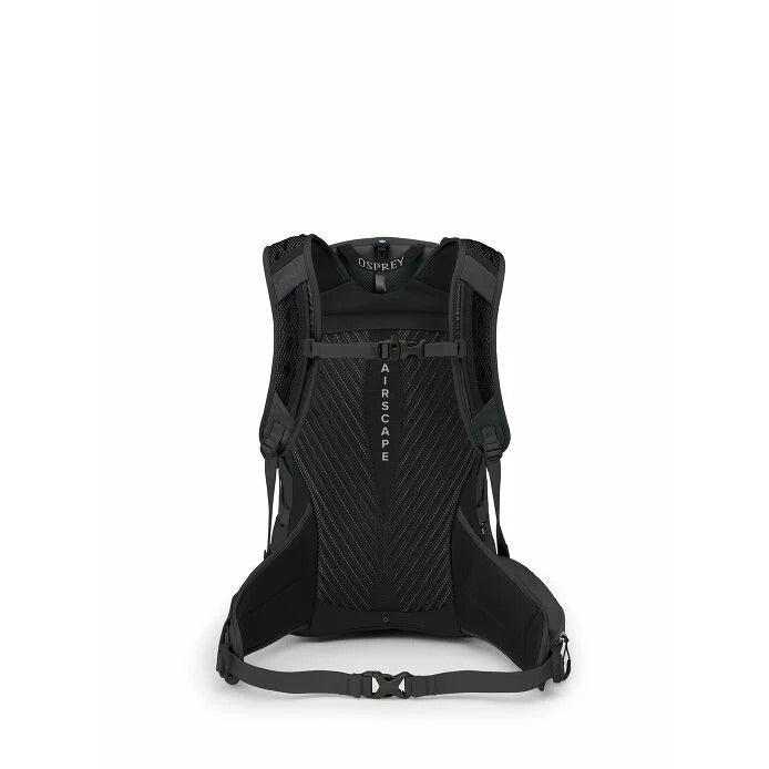 Black Osprey backpack on a white background