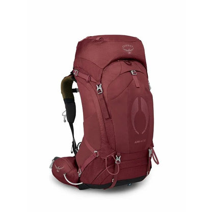 Red Osprey backpack on a white background