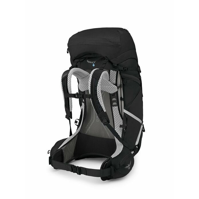 Black and gray backpack on a white background