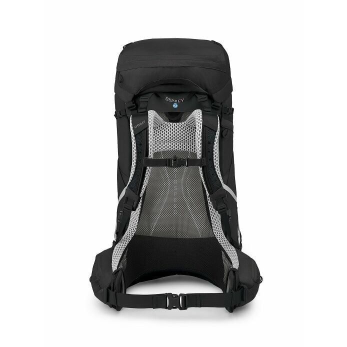 Black Osprey backpack on a white background