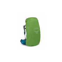 Green Osprey backpack cover on a white background
