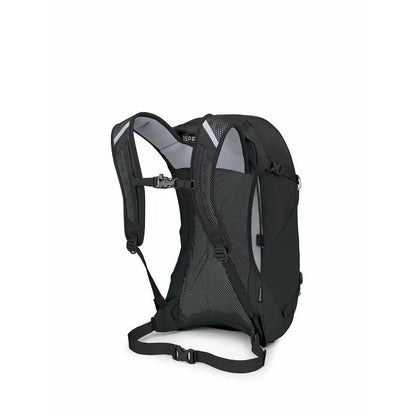 Black backpack on a white background