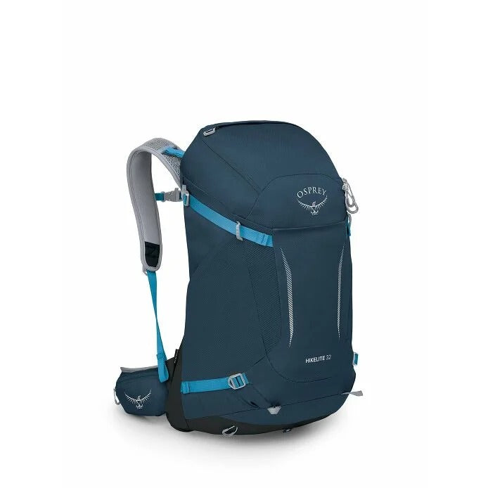 Blue Osprey backpack on a white background