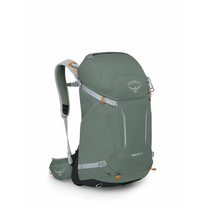 Green Osprey backpack on a white background