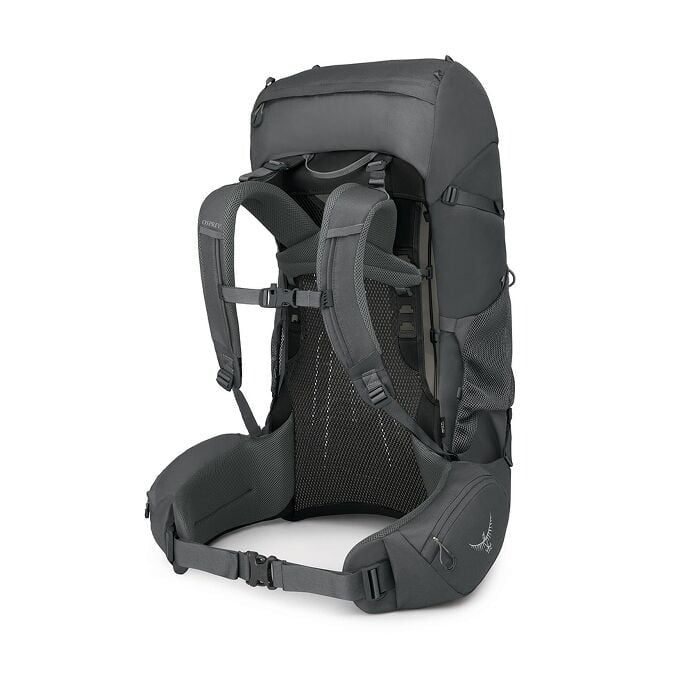 Gray backpack on a white background
