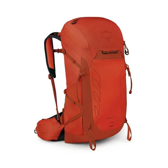 Orange backpack on a white background