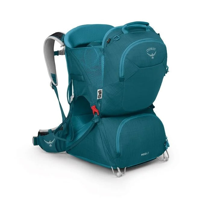 Teal Osprey hiking backpack on a white background