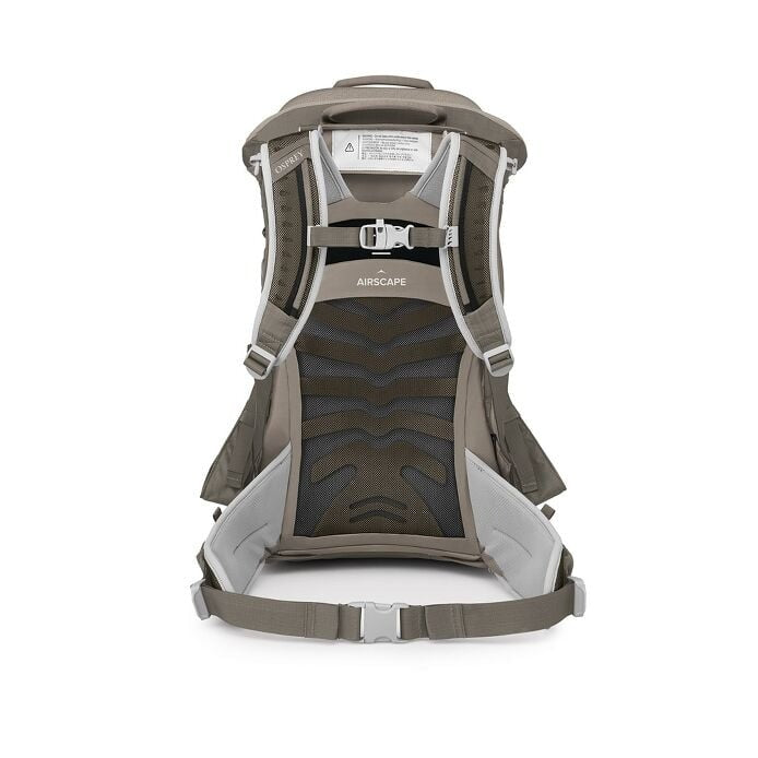 Back view of a backpack with 'Airscape' branding on a white background