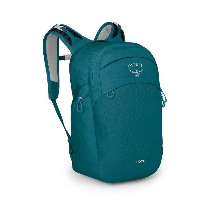 Teal Osprey backpack on a white background