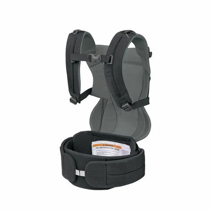 Black baby carrier on a white background