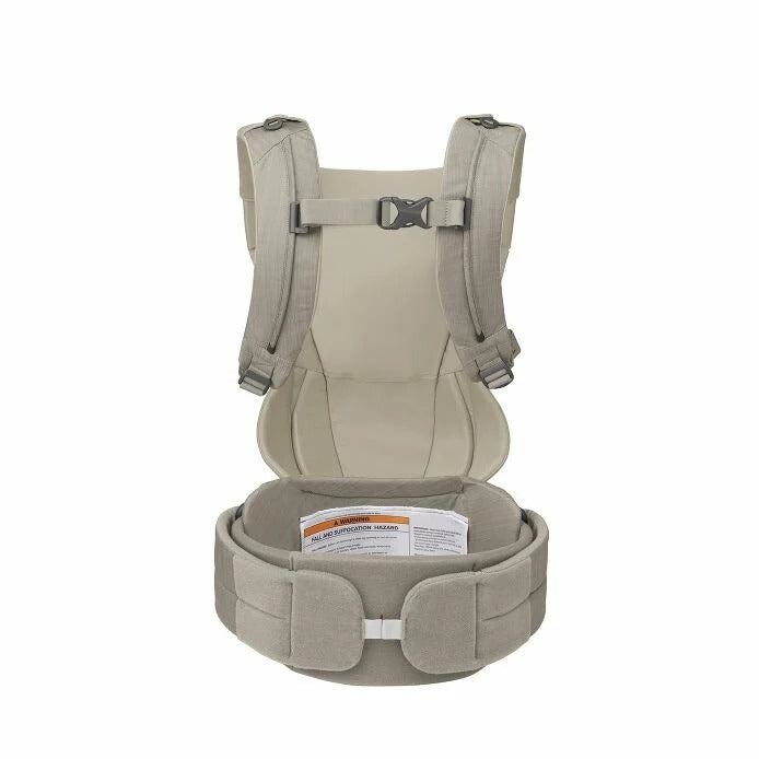 Beige baby carrier on a white background
