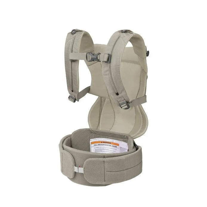 Beige baby carrier on a white background