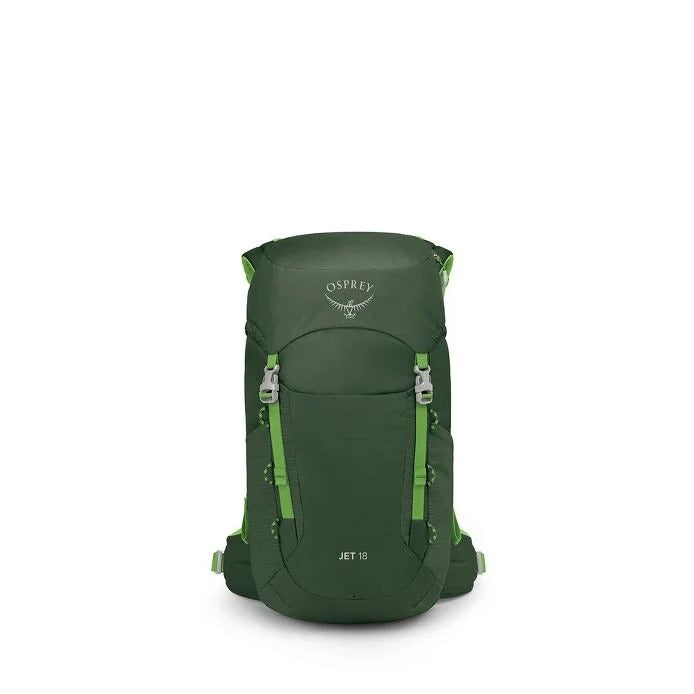 Green Osprey backpack on a white background