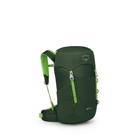 Green Osprey backpack on a white background