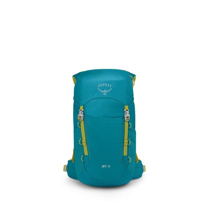 Teal Osprey backpack on a white background