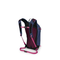 Backpack with pink and blue design on a white background