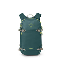 Teal Osprey backpack on a white background