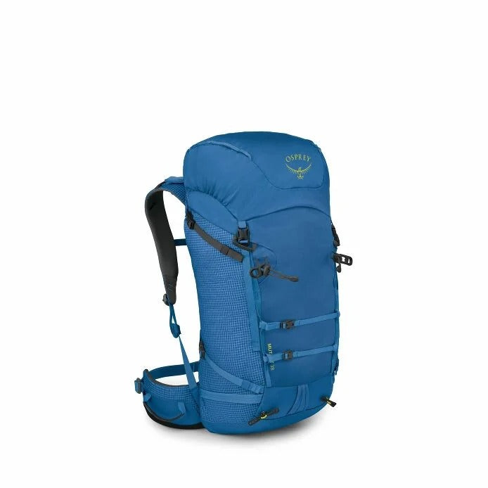 Blue Osprey backpack on a white background