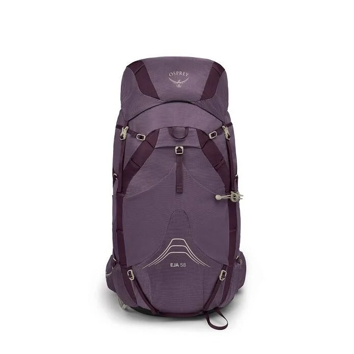 Purple Osprey backpack on a white background
