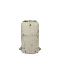Beige backpack on a white background