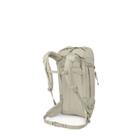 Beige backpack on a white background