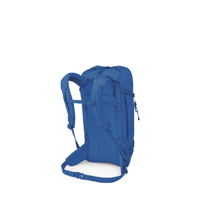 Blue backpack on a white background