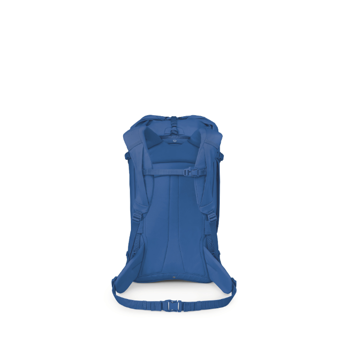 Blue backpack on a white background