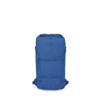 Blue backpack on a white background