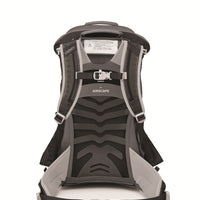 Black fabric child backpack carrier with open AirScape ventilation back panel