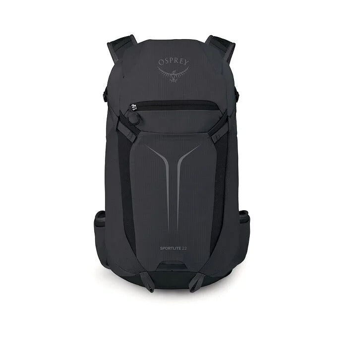 Raven Black hiking backpack with zippered front pocket and top carry handles