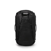 Black backpack on a white background