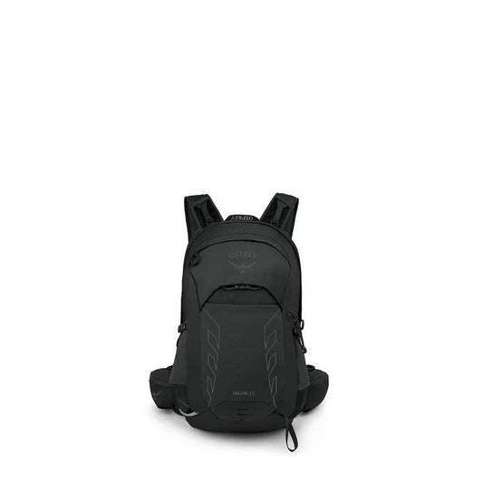 Black Osprey backpack on a white background