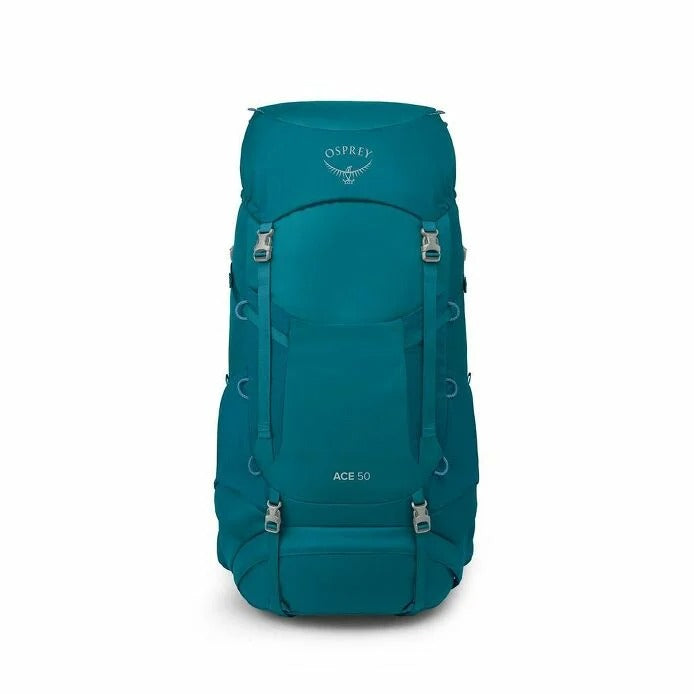 Teal Osprey backpack on a white background
