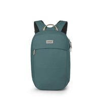 Teal backpack with Osprey logo on a white background