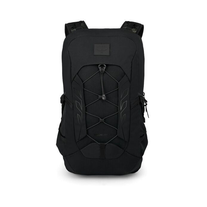 Talon™ 11 VSN^ backpack in black, front view with zip panel and webbing design
