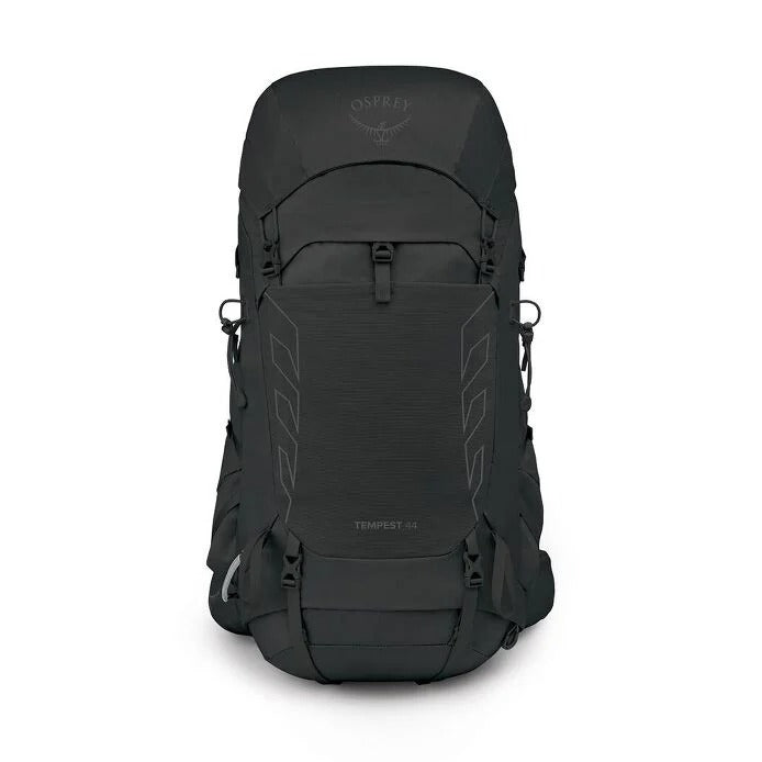 Black Osprey backpack on a white background