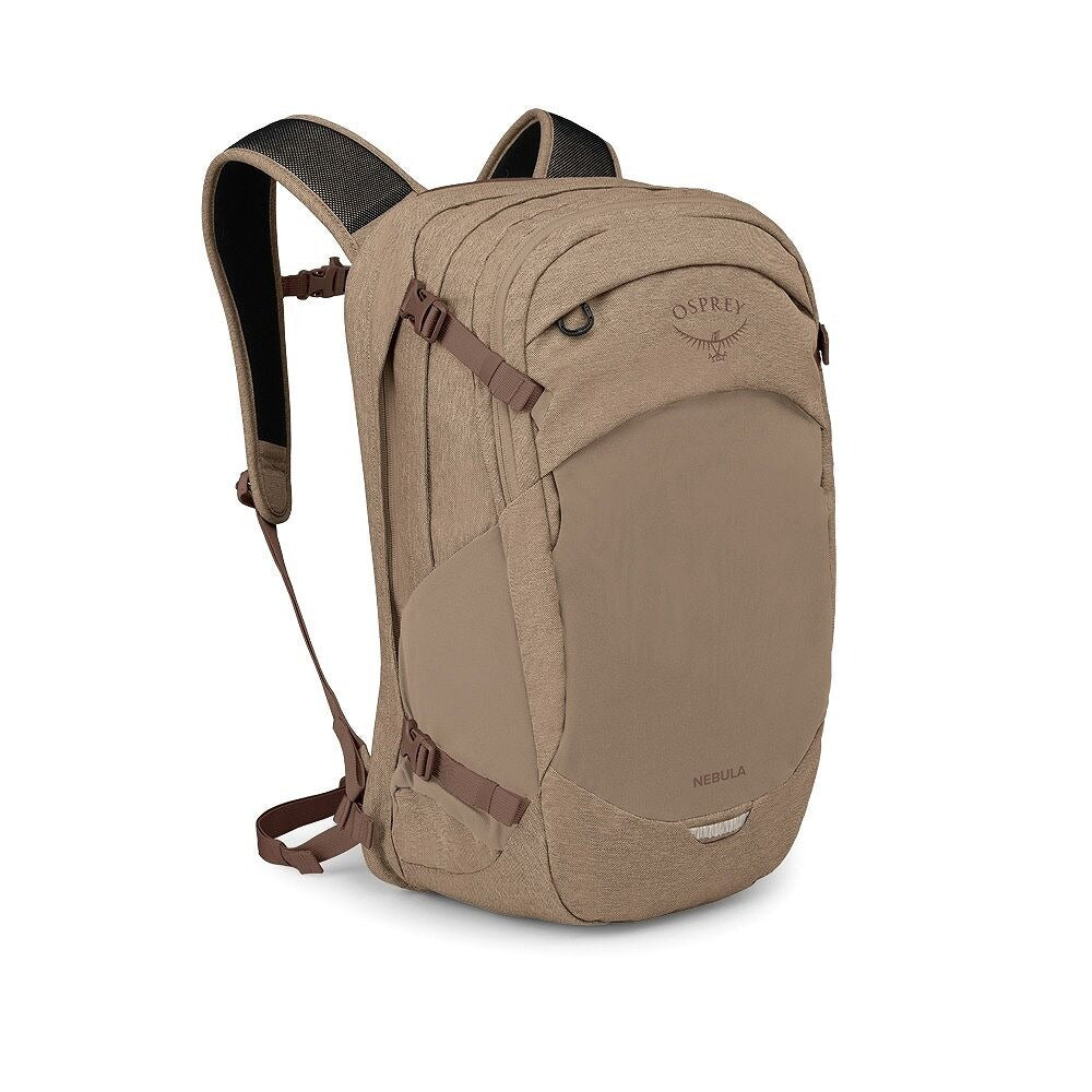 Timber beige technical backpack with padded straps and front zip pocket