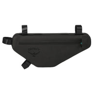 Black Osprey bikepacking bag on a white background