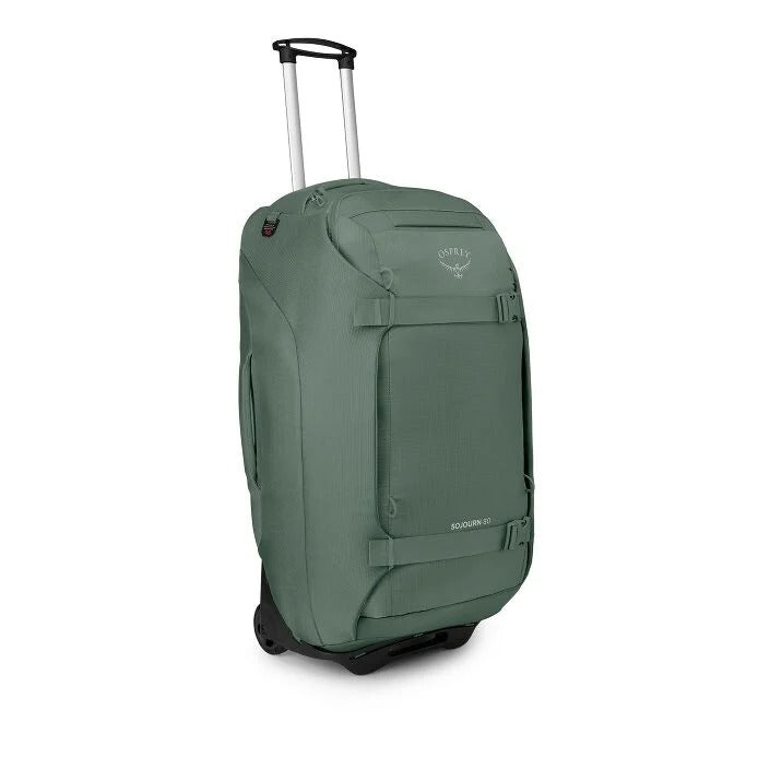 Koseret Green wheeled travel pack with telescoping handle, front pockets