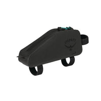 Black Osprey bike frame bag on a white background