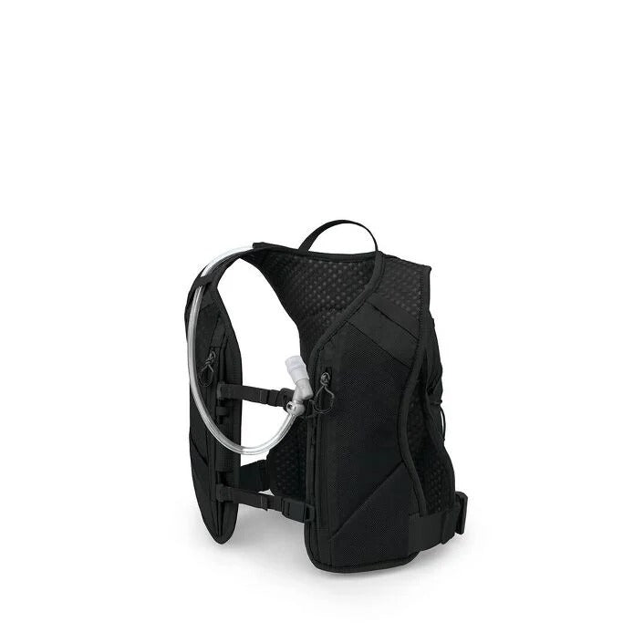 Black hydration vest on a white background