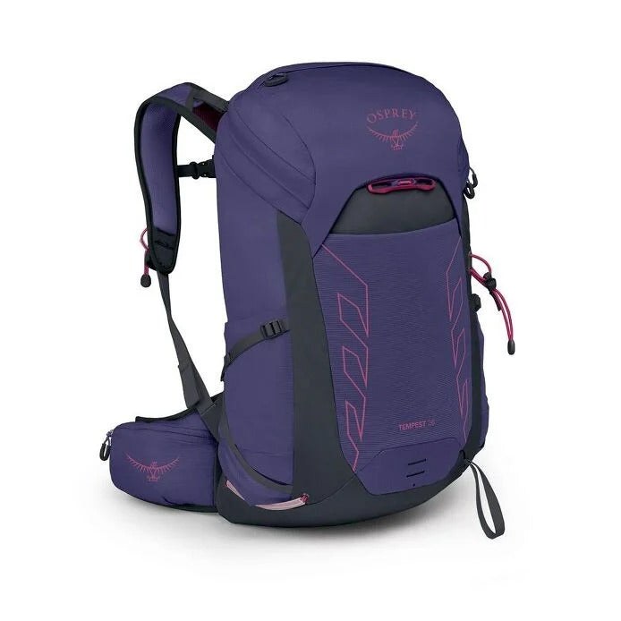 Purple Osprey backpack on a white background