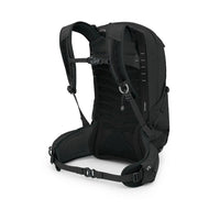 Black backpack on a white background
