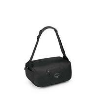 Ultralight stuff duffel bag, black, top handle and front zip pocket