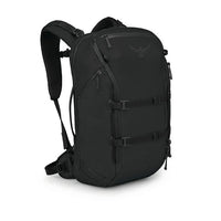Black Osprey backpack on a white background