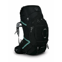 Black Osprey hiking backpack on a white background