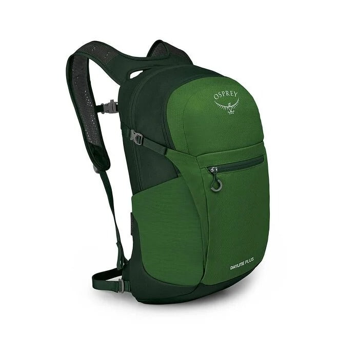 Green Osprey backpack on a white background
