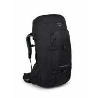 Black backpack with Osprey logo on a white background